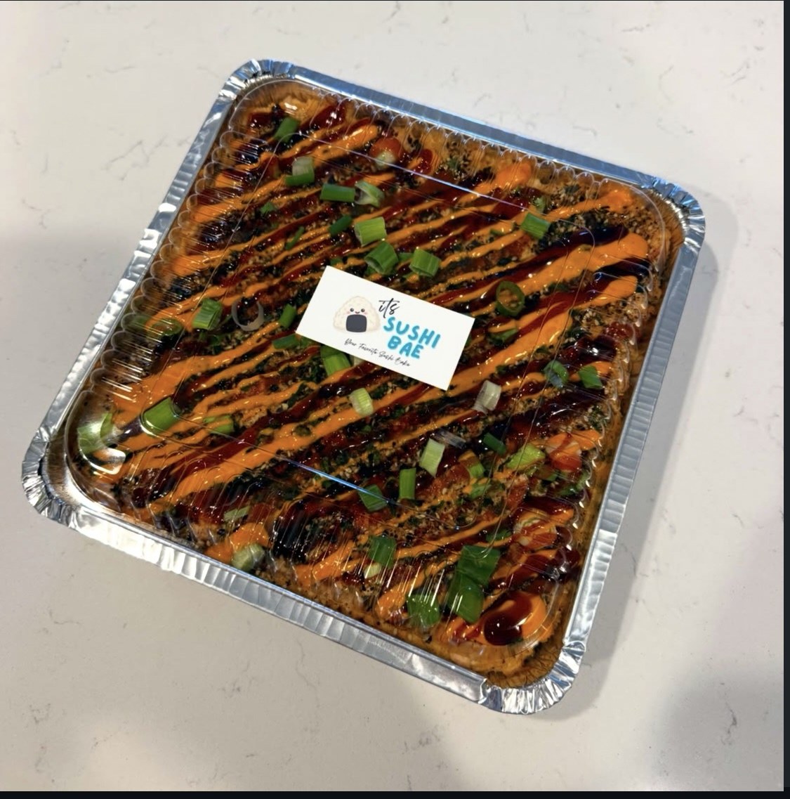Salmon sushi bake tray