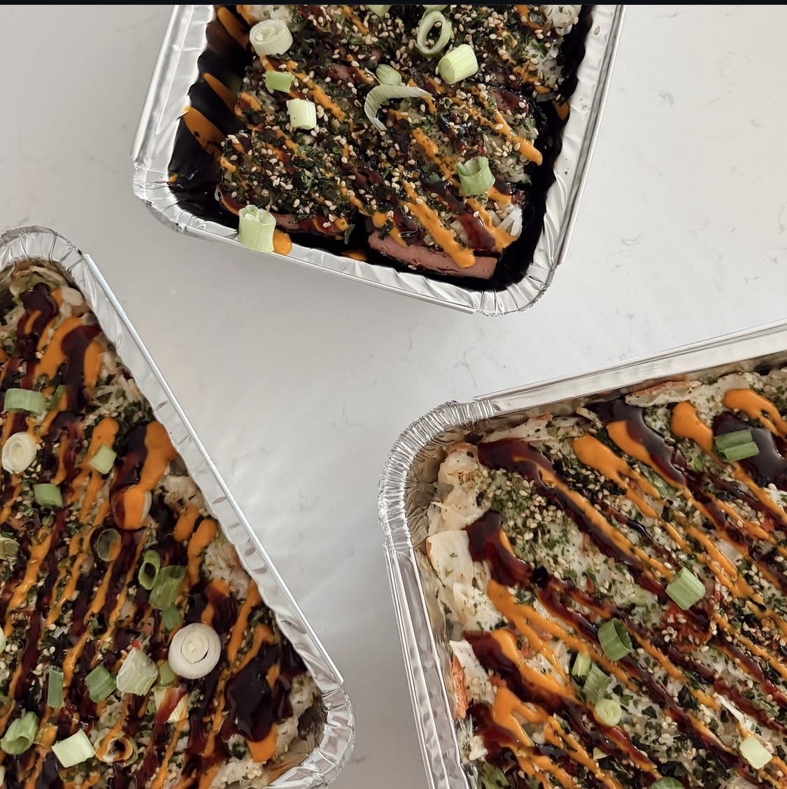 Assorted sushi bake trays